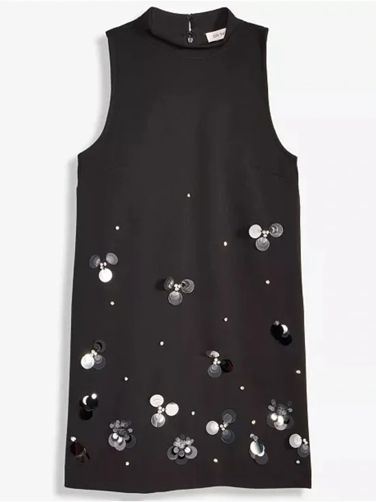 On 34th Sleeveless Black Sequin-Embellished Mini Dress - Picture 3 of 6
